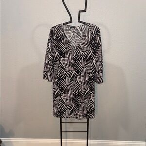 Black and White Patterned Swim Cover Up